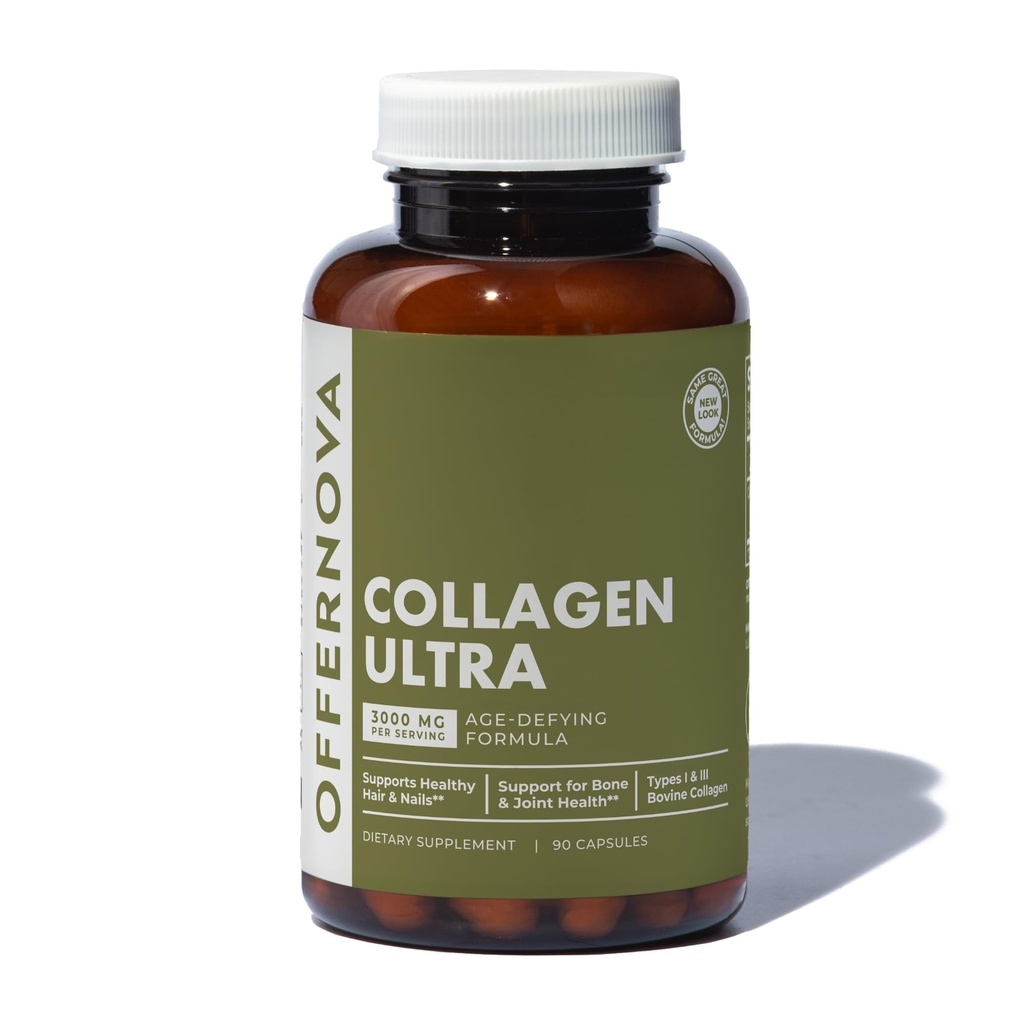 Προσφοράnova Collagen Ultra Hydrolyzed Collagen Συμπληρώματα - 3000mg Anti Aging Bovine Collagen Peptides for Healthy Joints, Bones, Hair and Skin. Pastilla de Colageno Hidrolizado, 90 Κάψουλες