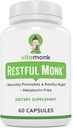 VitaMonk Melatonin Free Sleep Aid With Magnezyum, GABA, Theanine ve Apigenin - Melatonin olmadan Doğal Uyku Yardımı, Yetişkinler için Uyku Pilleri, Yetişkinler için Uyku Aids