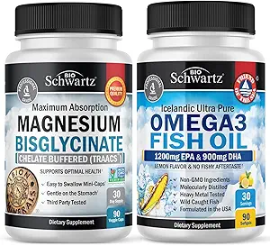 Magnezyum Bisglycinate 180 Count + Omega 3 Fish Oil 90 Count Sche