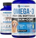 Omega 3 Köpekler için Balık Yağı - Köpekler için Salmon Yağı - Dog Fish Oil Supplement Shedding, Alerji, Itch Relief - Supports Kuru Skin, Joints - Dog Skin ve Coat Supplement - 90 Fish Oil Pills EPA DHA