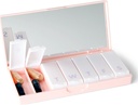 PORT X POLISH Tasarımcı Pi Weekly Pill Box Organizer (Single 1X Daily, Blush Pink) | Compact, Şık 7Day Vitamin Tamam Case | Cute Portable Mini Travel Medicine Carrier | Madonna-Free Pillbox Caddy
