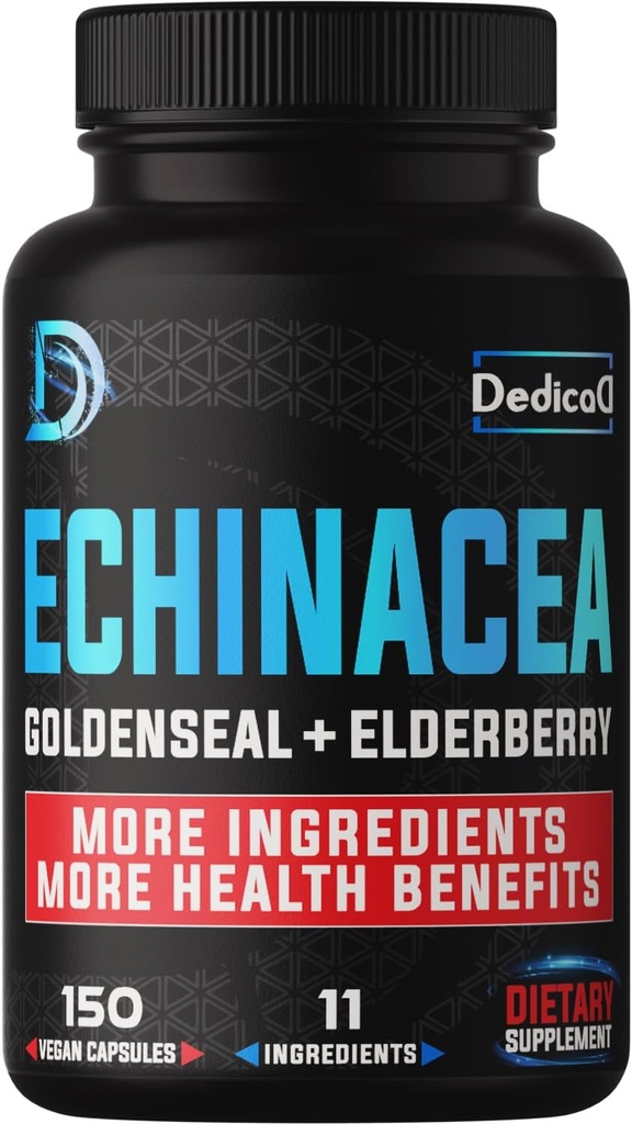 Immune Defense Support Suppement - All-in-1 11 Herbs Echinacea, Goldenseal, Elderberry, Camu, Ginger, Senme, Chaga, Reishi, Burdock, Acerola - 5 Ay Supply - 150 Capsules