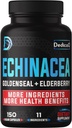 Immune Defense Support Suppement - All-in-1 11 Herbs Echinacea, Goldenseal, Elderberry, Camu, Ginger, Senme, Chaga, Reishi, Burdock, Acerola - 5 Ay Supply - 150 Capsules