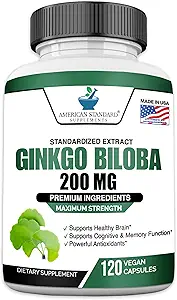 Ginkgo Biloba 200 mg, Organik Ginkgo Biloba Extract, Ginkgo Biloba Supplements, Ginkgo Biloba Organik, Ginkgo Biloba Pills, Ginkgo Biloba Capsules, 120 Vegan Capsules