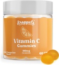 Droppels Vitamin C Gummies, 180mg – Vegan, Pectin Plant-Based Immune Support ATM Supplement – Tangerine Flavor, 60 Count (1-Month Supply)