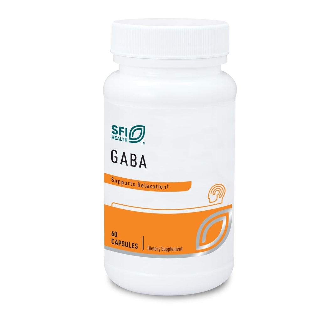Klaire Laboratuvarları SFI Health GABA - 420 Milligrams Gamma-Aminobutyric Acid, Neurotransmitter to Support Calm & Mood (60 Capsules)