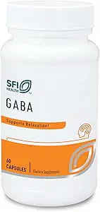 Klaire Laboratuvarları SFI Health GABA - 420 Milligrams Gamma-Aminobutyric Acid, Neurotransmitter to Support Calm & Mood (60 Capsules)