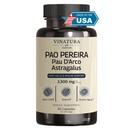 VINATURA Pao Pereira + PAU D'Arco, Astragalus - 1300MG, ABD Made & Tested, Stem Hücreleri ve Immune Desteği, 60 Capsules