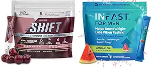 Real Ketones Διαλείπουσα Fasting Mix Bundle για την απώλεια βάρους Υποστήριξη Black Cherry Shift Ηλεκτρολύτες & Διαλείπουσα νηστεία Ηλεκτρολύτες για τους άνδρες με BHB Εξωγενή Κετόνες (30 Count Each)