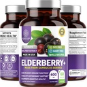 N1N Premium Black Elderberry Capsules for Yetişkinler [Max Strength] Pure and Potent Elderberry from Sambucus Nigra to Support Immunity & Skin Health, Non-GMO, Gluten Free, 60 Veg Caps