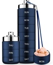 Mossime Metal Seyahat Pill Organizer, Portre 7 Günlük Vitamin Organize edilebilir, Su geçirmez 1 Zamanlar Bir Gün Pill Box, Büyük Pill Konteyner, Günlük Tıp Vitamini, Balık Yağı, Tamamlayıcı