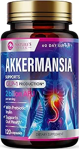Akkermansia Probiyotik Supplement - 2 Milyar AFU GLP-1 Supplement with Prebiyotik Fiber - Akkermansia Muciniphila GLP-1 Probiyotiks for Women & Men - Digestive, Gut & Immune Support - 120 Capsules