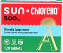 Sun Chlorella 500 mg Whole Body Wellness Green Algae Superfood Supplement - Immune Defense, Gut Health, Natural Purification, Energy Boost - Chlorophyll, B12, Iron, protein - Non-GMO - 120 Tablet
