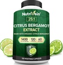 Nutrivein Premium Citrus Bergamot Συμπλήρωμα 1400mg 25:1 Bergamia Extract - 60 Day Supply (120 Κάψουλες): Ισχυρό ιταλικό εσπεριδοειδές Bergamot 1400 mg+ Υψηλή Συγκέντρωση - Καρδιά και Κυκλοφορικό Σύστημα