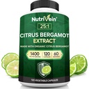 Nutrivein Premium Citrus Bergamot Supplement 1400mg 25:1 Bergamia Extract - 60 Day Supply (120 Capsules): Güçlü İtalyan Citrus Bergamot 1400 mg+ Yüksek Koncentrasyon - Kalp ve Circulatory System