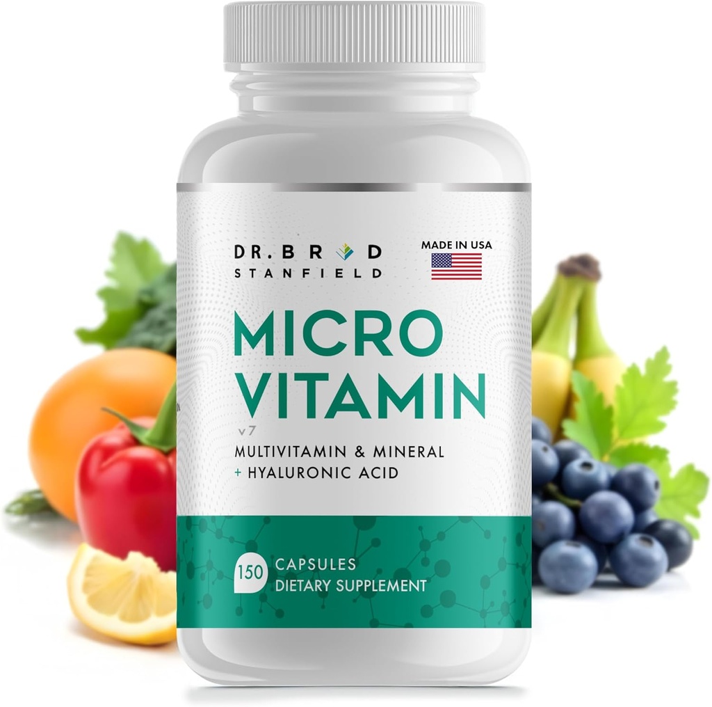 Günlük Low Dose MultiVitamin & Mineral for Men & Women to Support Cognitive Performance & Memory + Hyaluronic Acid for Skin Health + TMG for Egzersiz (150) için