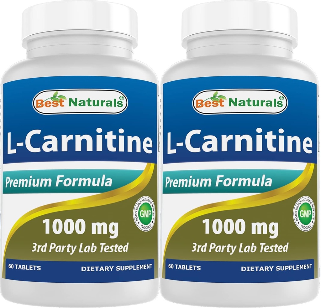 En İyi Doğallar L-Carnitine 1000 mg 60 Tabletler (60 Kont (Pack of 2))