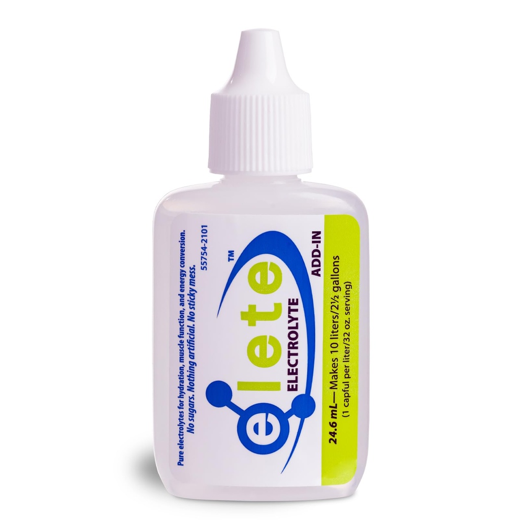 elete – Electrolyte Add-In – 1 Pocket Bottle – 4 Essential Electrolytes Concentrate – All Natural – Transforms Any Drink into a Sports Drink – 24.6mL
