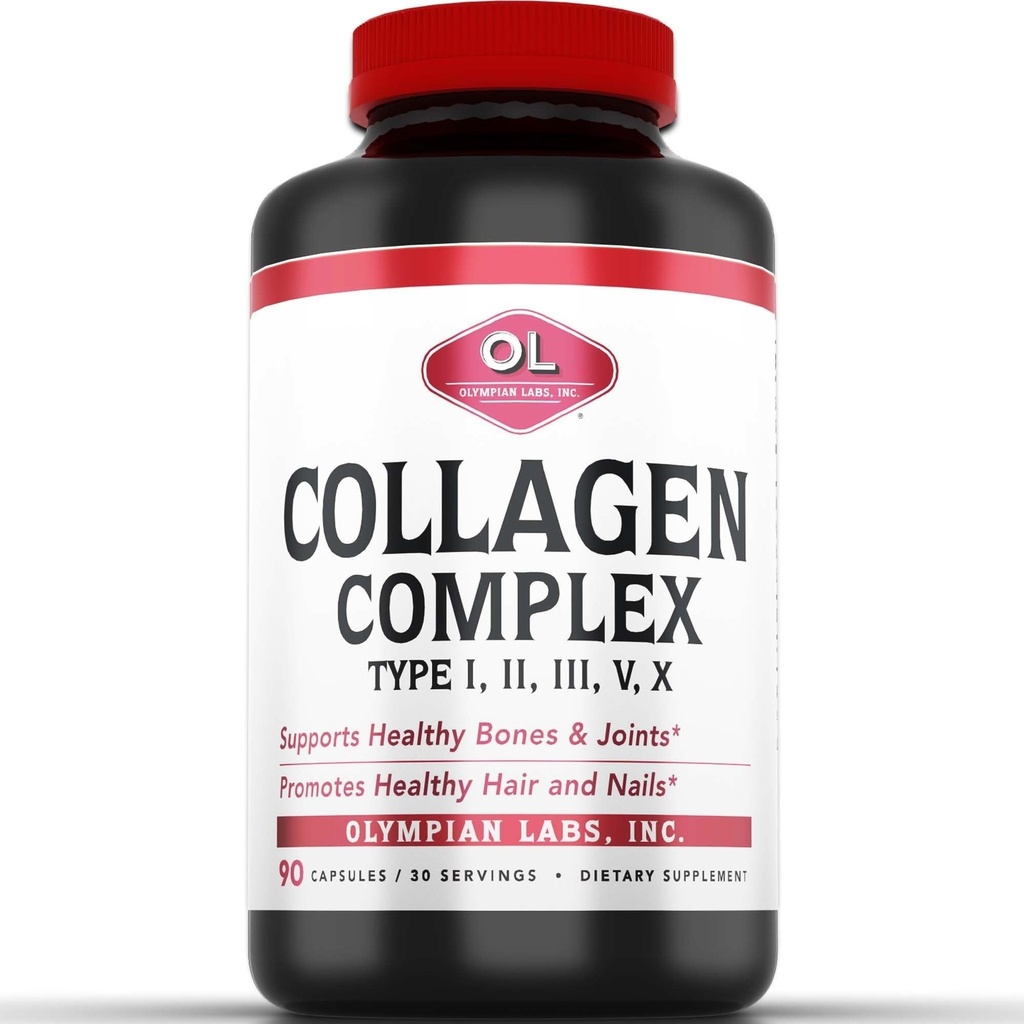 Olympian Labs Multi Collagen Kompleksi I, II, III, V, X, Hair, Nails, Joint, Gut Health, 90 Caps, 30-Day Supply, 90 Caps, 30-Day Supply, 90 Caps, 30-Day Supply,
