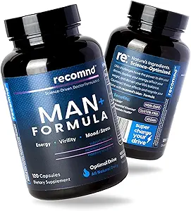 Beslenme - Man+ Formula, Enerji Desteği, Kas Desteği ve Prostate Health Supplements for Men with Vitamin E, Saw Palmetto, Red Koreli Ginseng ve 120 Capsules