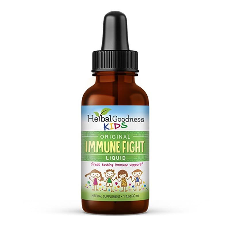 Immune Support 1oz with Ashwagandha for and Turmeric Herbal Supplements - Natural Kids Immune Booster Drops for Wellness and Immune Support for Kids - Μη ΓΤΟ - Made in USA