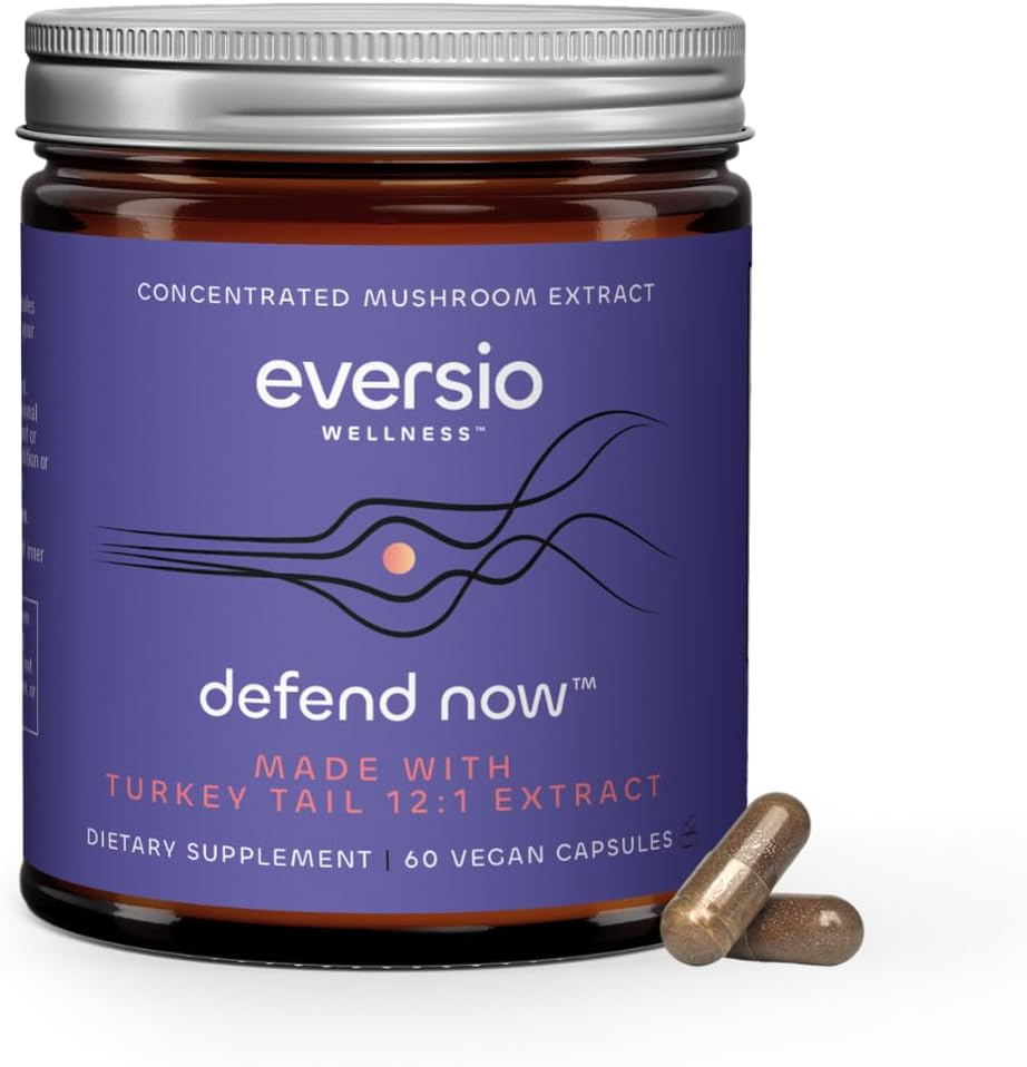 Defense Now Organic Turkey Tail Mushroom Supplement - 12:1 Turkey Tail Extract in 60 Vegan Capses (500mg) - 45% Επαληθευμένο Beta-D-Glucans!