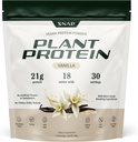 Snap Supplements Organik Bitki Temel Vegan Protein Toz Nitrik Oksit Protein Toz, Vanilla Bean, BCAA Deri Büyüme, Performans ve Kurtarma - 30 Hizmet (Vanilla)