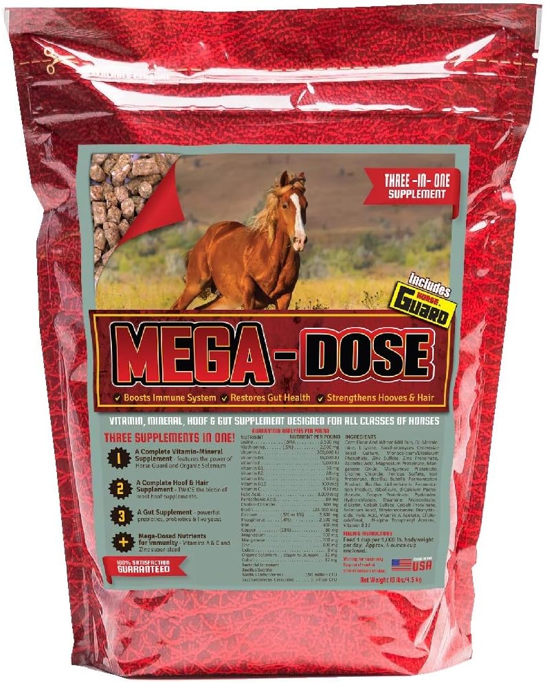Mega Dose 10 lb, Horse Guard Supplement & Hoof Guard Full Hizmetiyle Equine Vitamin Mineral