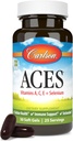 Carlson - ACES, Vitaminler A, C, E + Selenium, Hücre Sağlığı ve Immune Desteği, Antioksi, 50 Softgels