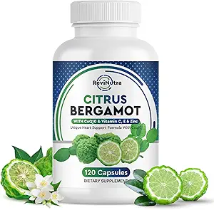 Organik Citrus Bergamot Extract Capsules - 120 caps Citrus Bergamot Supplement - Coenzyme Q10 & Vitamin C, E & Çinko - Kalp için, Immune Sistem Desteği, Sağlıklı Ağlama - Saf, Vegan Pills