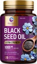 Black Seed Oil 1000 mg - Premium Ekstra Kuvvet Nigella Sativa Blackseed Oil - Black Seed Oil Skin, Digestive Health & Immune Support - Non-GMO Antioksi, Gluten Free Supplement - 120 Softgels