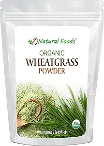 Z Natural Foods Organic Wheatgrass Powder, Green Superfood Powder for Smoothies, Juices, Shakes, and Recipes, Nutrient-Rich Powder, 100% Pure, Raw, Non-GMO, Vegan, Gluten-Free, 87 Servings, 1 lb