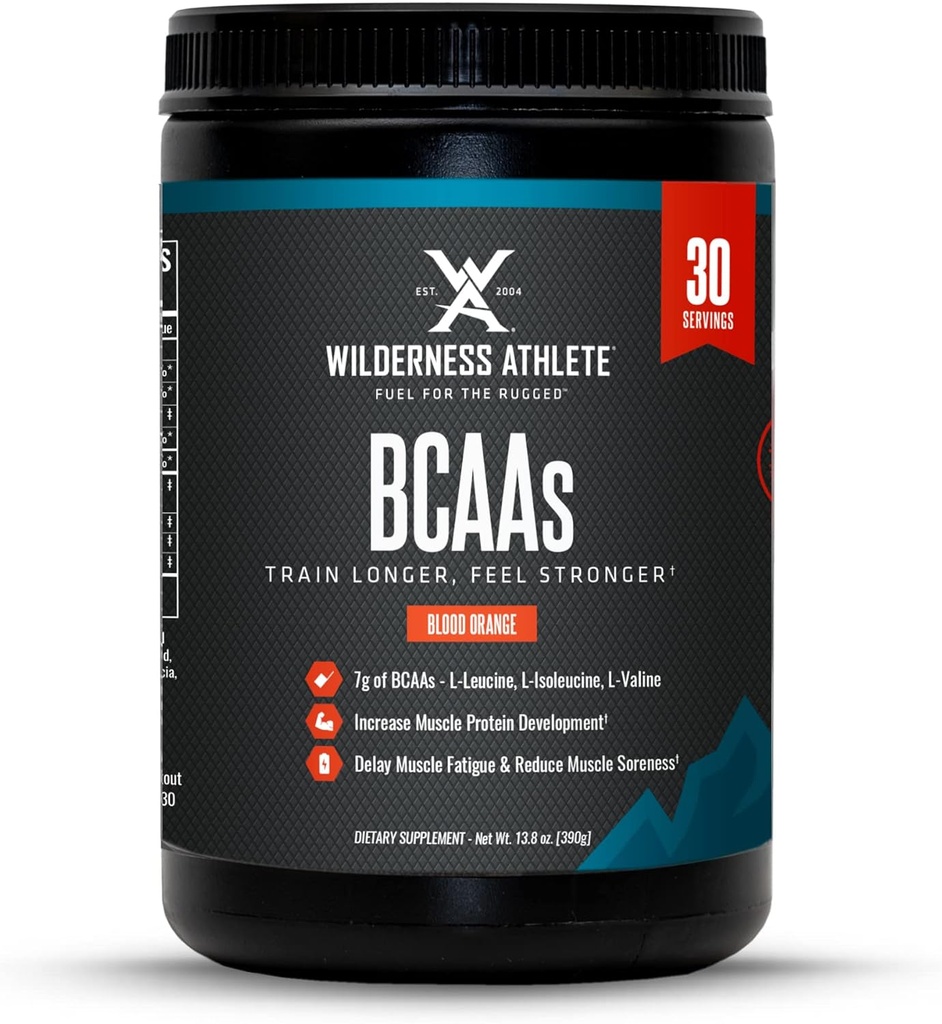 Wilderness Athlete - BCAAs - Branşlı Zincirler Toz - Erkekler ve Kadınlar için Temel Amino Asitler Tamam - Optimal Amino Asit Kompleksi (Kanal) ile BCAA Supplement