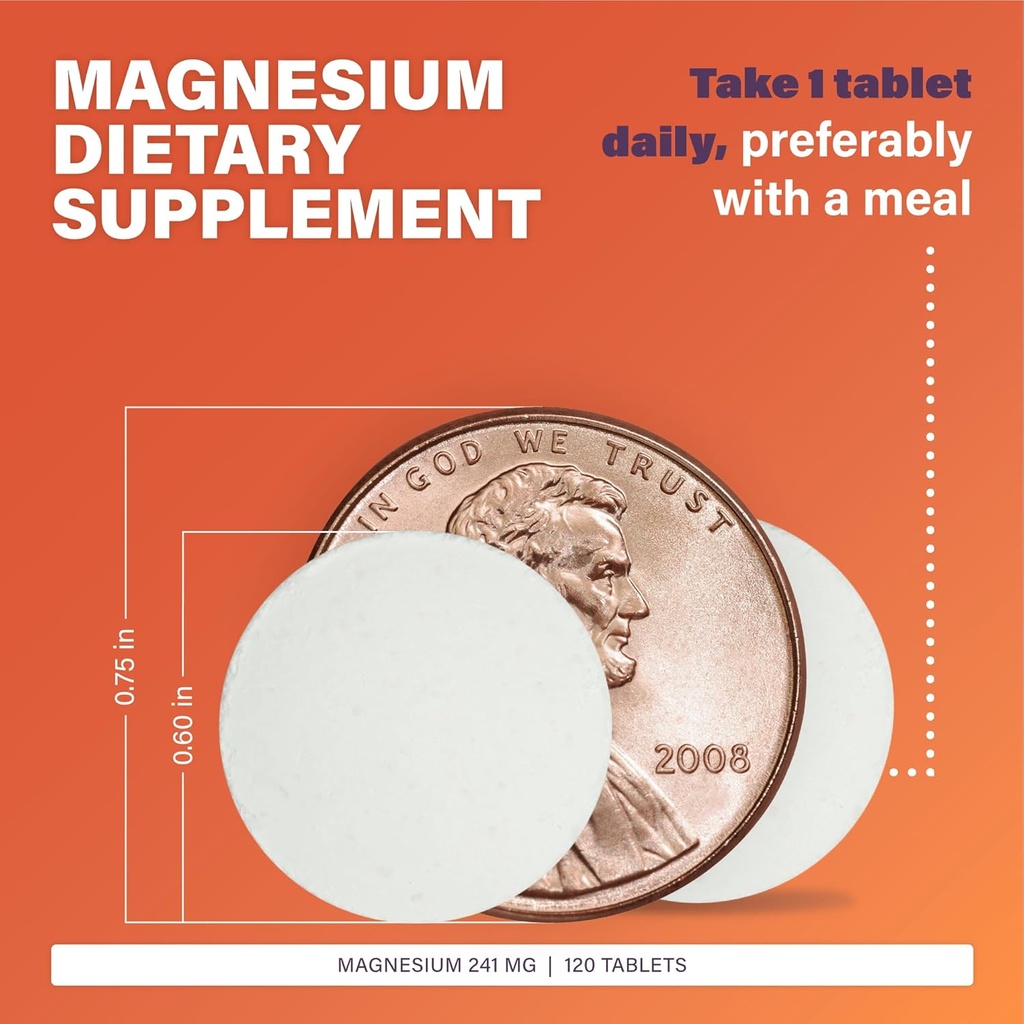 Ruύγχος μαγνησίου 400 mg δισκία - Συμπλήρωμα διατροφής - Χωρίς γλουτένη - 120 Count (1 Συσκευασία)