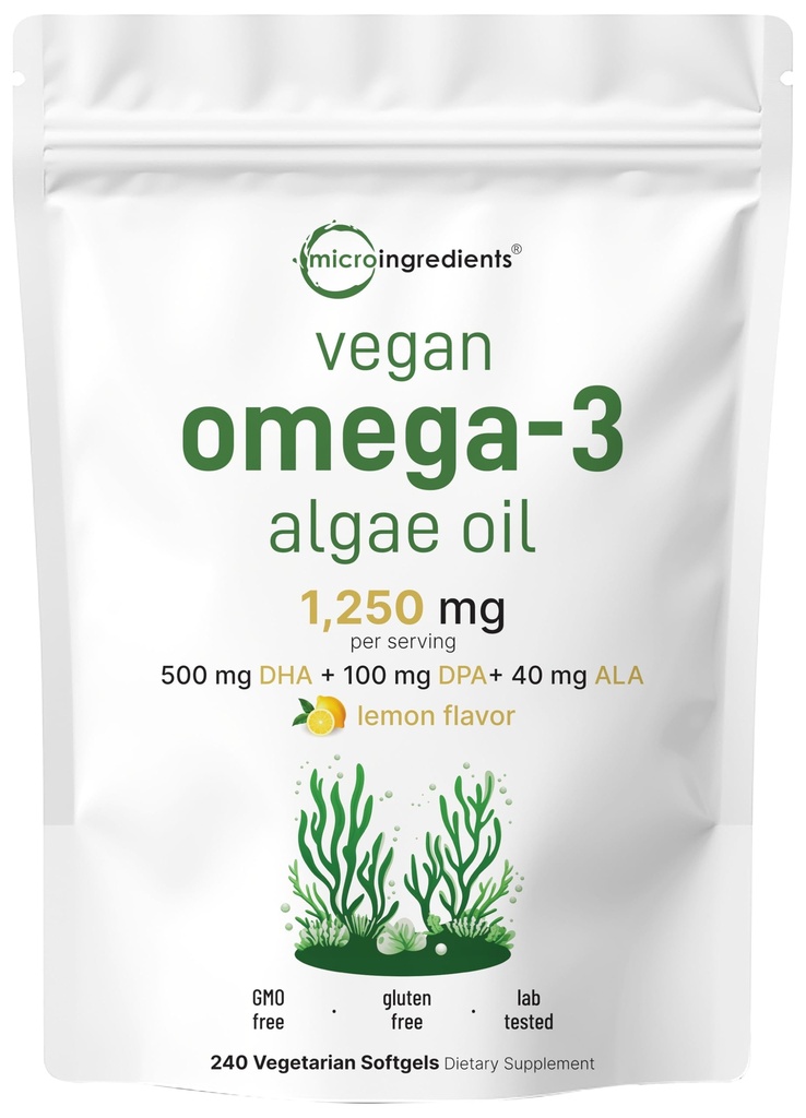 Micro Συστατικά Vegan Omega 3 Algae Oil, 240 Veggie Softgels 