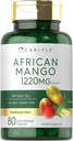 Carlyle African Mango Supplement 1220mg | 80 Capsules | Green Tea Extract | Non-GMO, Gluten Free