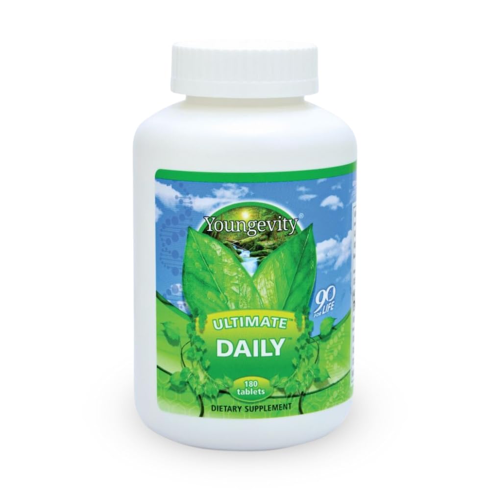 Youngevity Ultimate Καθημερινή Mega Multivitamin - 20+ Βιταμίνες και Ορυκτά w/ CoQ10 - Βιταμίνες A, C, D, E, Ψευδάργυρος, Φολικό, Σελήνιο, Ασβέστιο, Χρώμιο, και Περισσότερα - Υψηλή Απορρόφηση - 180 Δισκία (Pack of 1)