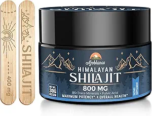 Ajoblanco 800 Mg Himalayan Shilajit Resin, Shilajit Καθαρό Βιολογικό Ιμαλαΐων, Shilajit συμπλήρωμα με καθαρότητα, υψηλή δοσολογία & δύναμη για την ενέργεια, τη δύναμη & την ασυλία, άνδρες & γυναίκες, 30 γραμμάρια