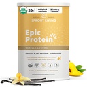 Sprout Living Epic proteini, Plantive protein & Superfoods Toz, Vanilla Lucuma Toz | 20 Grams Organik Protein Toz, Vegan, Süt, Non-GMO, Gluten Free, Low Sugar (2 Pound, 24 Hizmet)