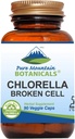 Pure Mountain Botanicals Broken Cell Wall Chlorella Capsules - 90 Kosher Vegan Caps Now with 500mg Organic Chlorella Powder