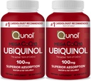 Qunol Mega Ubiquinol Coq10 100 mg, Üstün Aborpsiyon, Patentli Su ve Fat ► Natural Supplement Form of Coenzyme Q10, Antioksidan for Heart Health, 60 Softgels, Pack of 2