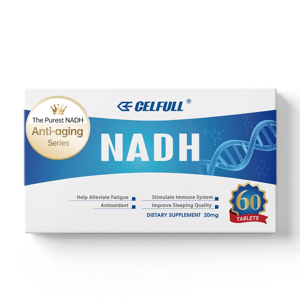 CELFULL NADH συμπλήρωμα 40mg άγκυρα NMN εναλλακτικό NAD+ συμπλήρωμα για την υποστήριξη του ανοσοποιητικού κατά της γήρανσης Boost Brain Cognition & Χρόνια Κόπωση Συμπληρώματα