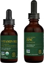 Global Healing Center - Βιταμίνη Β12 και Βιολογικός ψευδάργυρος Liquid Supplement Kit - Long-Lasting Energy, ανοσοποιητικό σύστημα Boost, ορμονική ισορροπία