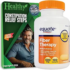 Fiber Terapi Mecellulose 500 mg 100 Caplets ve Vital Volumes Tips Card Sche