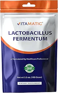 Vitamatic Lactobacillus Fermentum Probiotic Powder - Digestive Health Support - 100 Gram (3, 5 OZ) - 100 Services