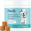 Pawfy Eye Support Soft Chews | Prevent Tear Stains | Support Eyesight | Overall Eye Health | with Luthein, Krill Oil & Astaxanthin