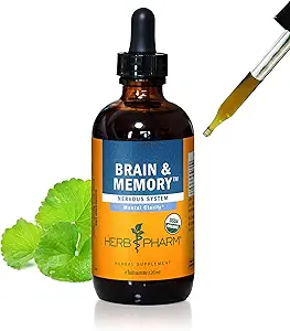 Herb Pharm Brain and Memory Liquid Herbal Formula με Ginkgo για Μνήμη και Συγκέντρωση, 4 Fl Oz