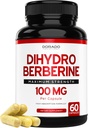 Dihidr Berberine Supplement 100 mg, 60 Capsules (Patented GlucoVantage Super Berberine ile 5X Daha Etkili Daha Az Side Etkileri ile Biraine Etkisi) - Üçüncü Parti Test Edildi, Vegan & ABD Made