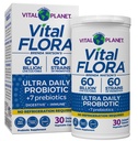 Vital Planet - Vital Flora Ultra Daily Probiyotik 60 Milyar CFU, 60 Diverse Strains, 7 Organik Prebiyotik, Immune Support, Digestive Health Raf Stable Probiyotiks for Women and Men 30 Capsules