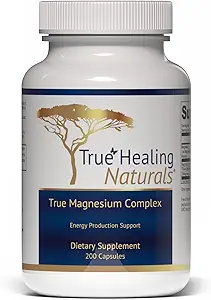 True Healing Naturals - True Magnesium Complex - Υποστήριξη παραγωγής ενέργειας - 3 είδη μαγνησίου - 200 κάψουλες χορτοφάγων